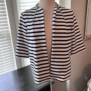 Chico’s Stripe Open Front Jacket